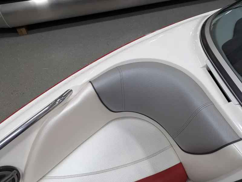 Slide: The Image of 2012 MasterCraft X-14 boat interior with gray and white upholstery. - 15