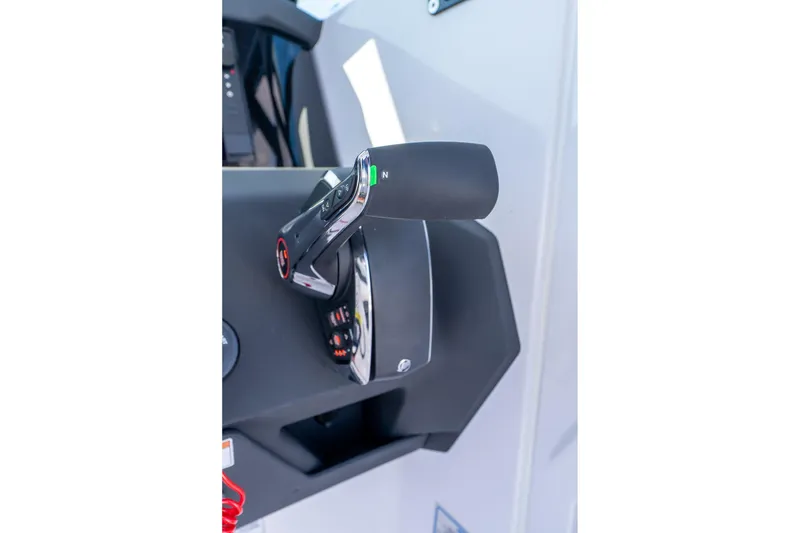 Slide: The Image of Throttle control of 2026 Axopar 29 Sun-Top boat, featuring sleek design and modern technology. - 63