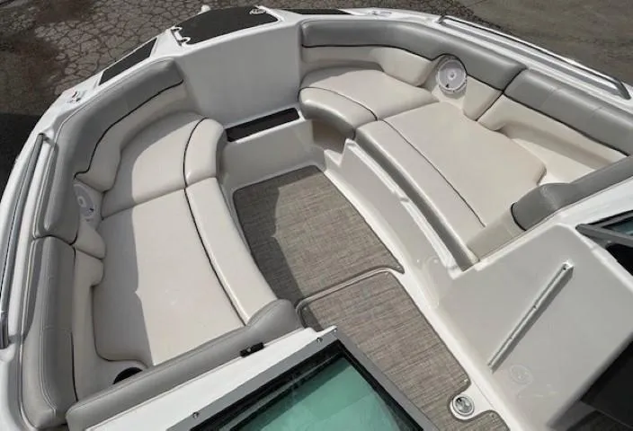 Slide: The Image of 2012 Yamaha AR210 boat interior with spacious seating and modern design. - 9
