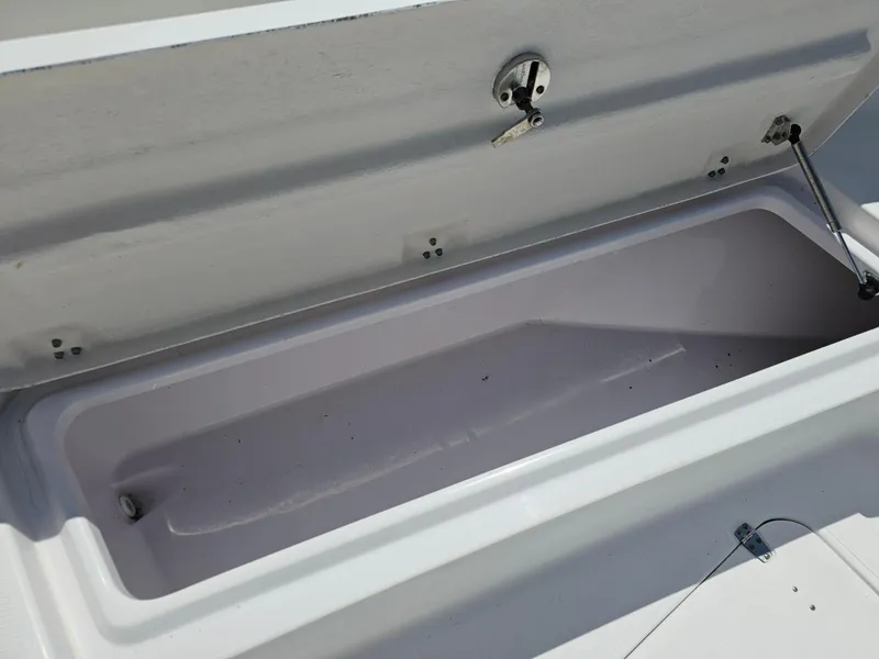 Slide: The Image of Open storage compartment on a 2008 Pro-Line 29 Grande Sport boat. - 28