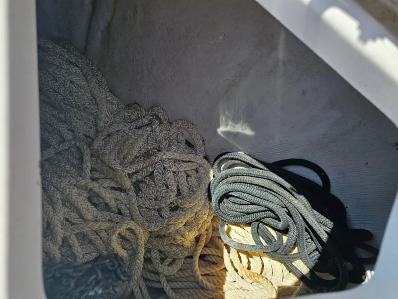 Slide: The Image of Coiled ropes in storage compartment of 2008 Pro-Line 29 Grande Sport boat. - 40