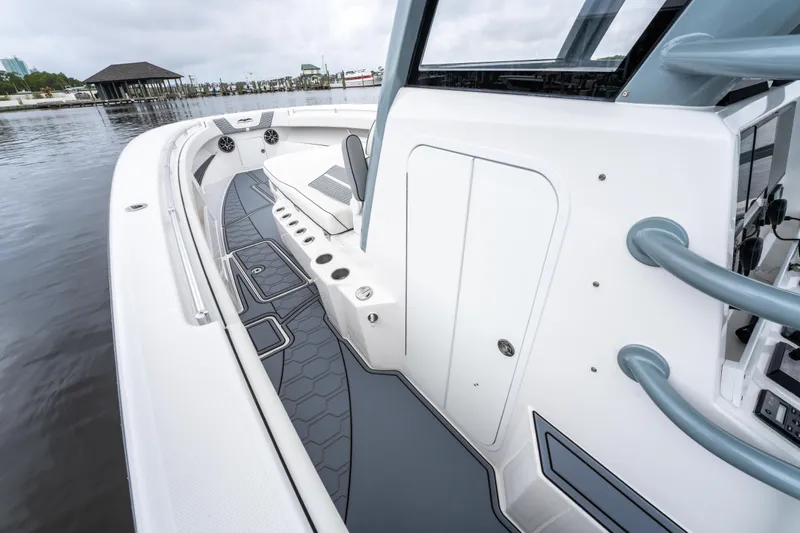 Slide: The Image of 2022 Invincible 39 Open Fisherman boat interior with sleek design and modern features. - 31