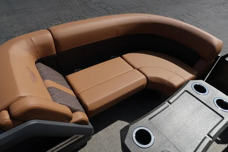 Slide: The Image of Luxurious seating on 2025 Bennington M Quad Bench 22 MFB pontoon boat. - 14