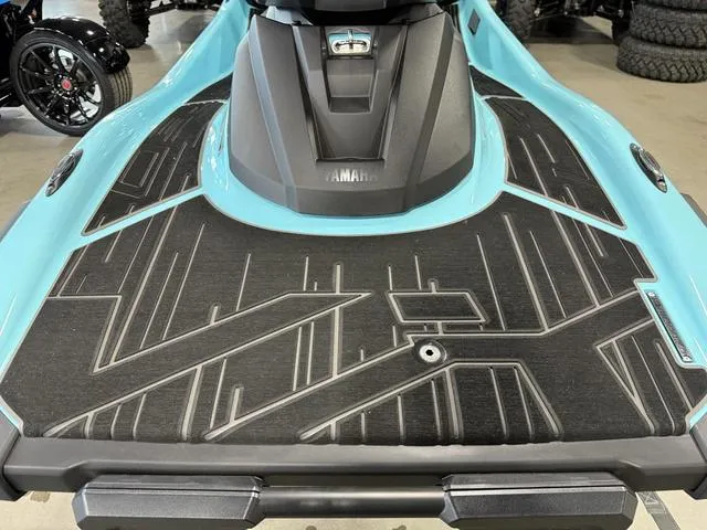 Slide: The Image of 2025 Yamaha Waverunner VX® Limited HO, sleek design, black and blue color scheme, close-up view. - 11