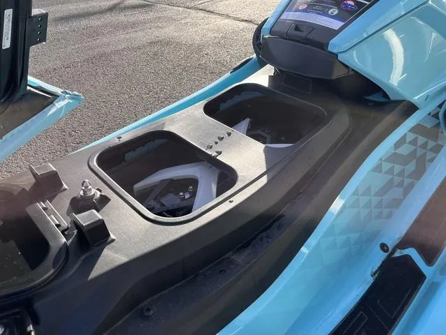 Slide: The Image of 2025 Yamaha Waverunner VX Limited HO storage compartments, open on a sunny day. - 19