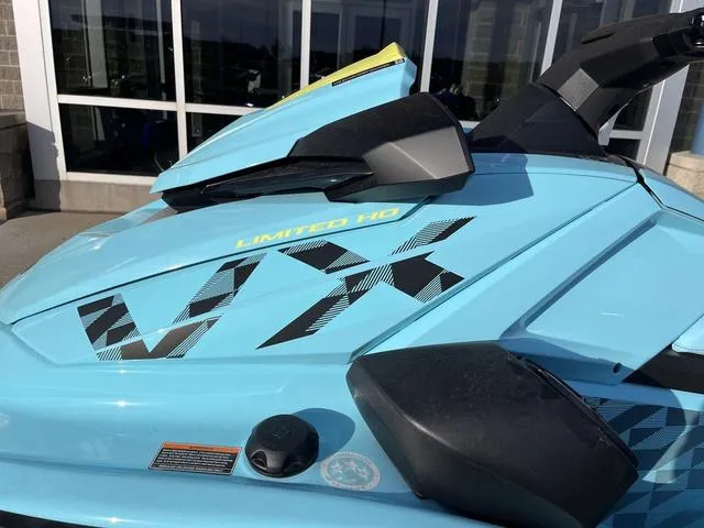 Slide: The Image of 2025 Yamaha Waverunner VX Limited HO in blue, showcasing sleek design and branding. - 8