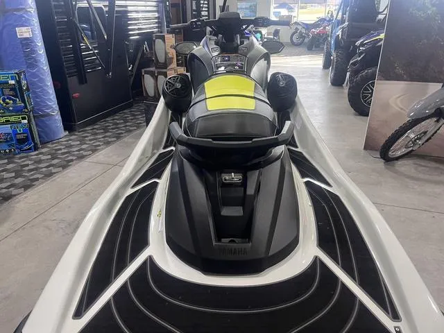 Slide: The Image of 2025 Yamaha Waverunner GP HO with Audio, sleek design, displayed indoors. - 13