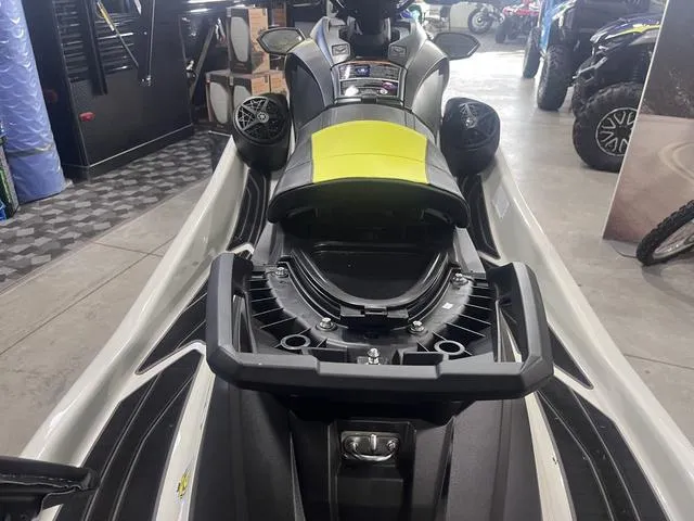 Slide: The Image of 2025 Yamaha Waverunner GP HO™ with Audio, sleek design, in showroom setting. - 15