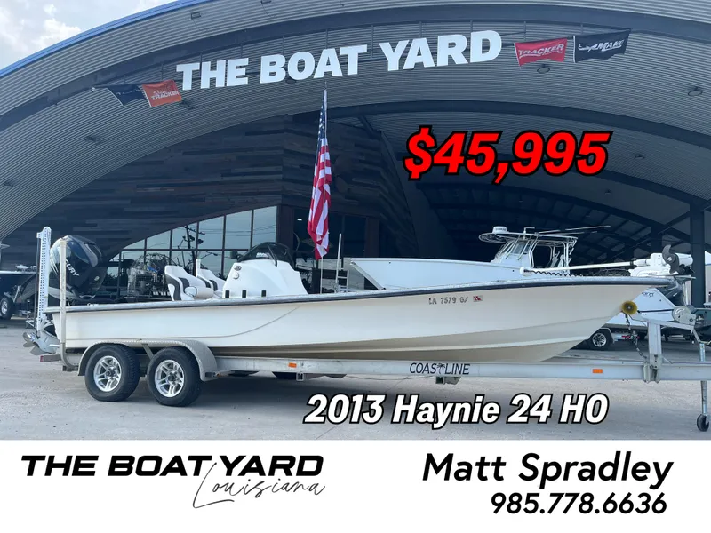 Slide: The Image of 2013 Haynie 24 HO boat for sale at The Boat Yard, priced at $45,995. - 1