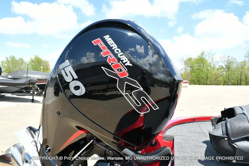 Slide: The Image of 2021 Nitro Z18 boat with 150 Mercury Pro-XS 4 Stroke engine, outdoors. - 22