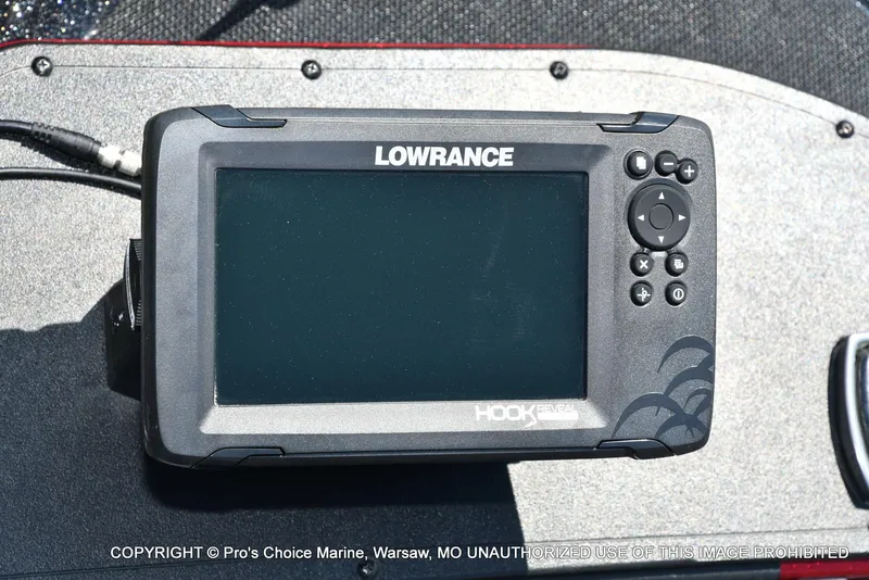 Slide: The Image of Lowrance Hook Reveal fish finder on 2021 Nitro Z18 boat dashboard. - 6
