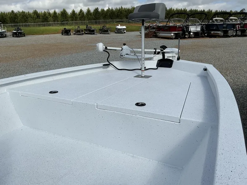 Slide: The Image of 2025 Xpress Hyper-Lift Bay Series 210 BAY-175 HP boat with trolling motor and seating. - 4
