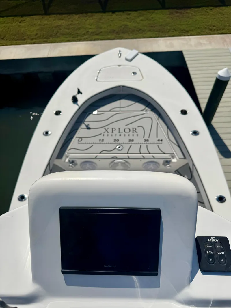 Slide: The Image of 2022 Xplor x24 Andros Mercury boat with tower, docked, top view. - 45