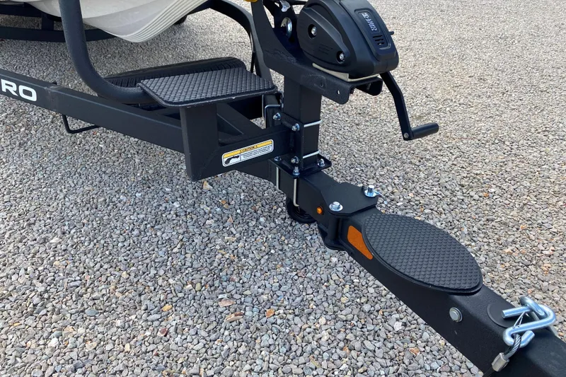 Slide: The Image of Trailer hitch of 2025 Nitro Z20 XL Pro on gravel surface. - 23