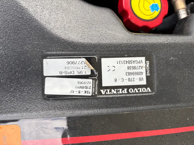 Slide: The Image of Volvo Penta engine label on 2014 Chaparral 224 Sunesta boat. - 13