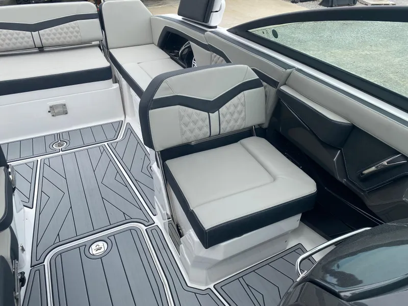 Slide: The Image of 2025 Monterey 258 Super Sport interior with stylish seating and modern design. - 25