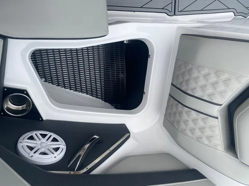 Slide: The Image of Interior of 2025 Monterey 258 Super Sport boat, featuring sleek design and modern amenities. - 27