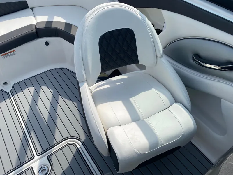 Slide: The Image of Luxury seating in 2025 Monterey 224FS boat with sleek design and premium materials. - 18