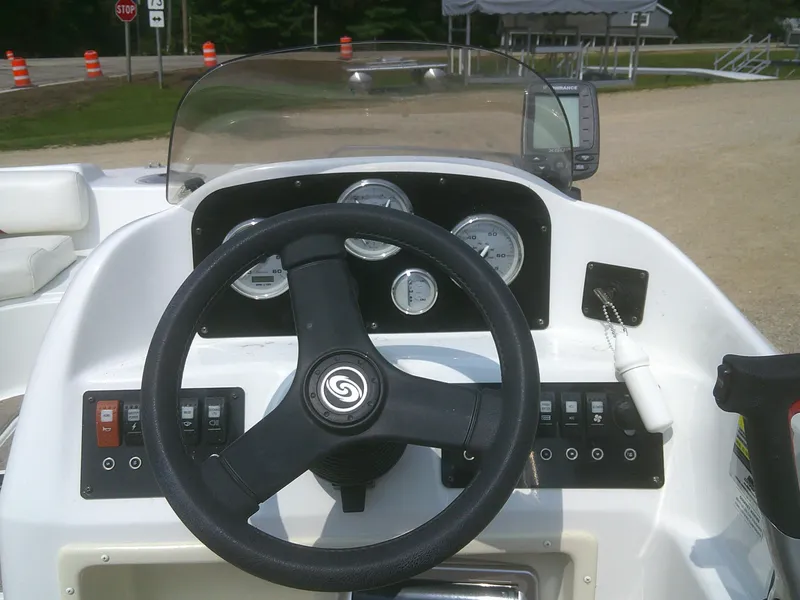 Slide: The Image of Steering wheel and dashboard of 2011 Hurricane SunDeck Sport 188 IO boat. - 9