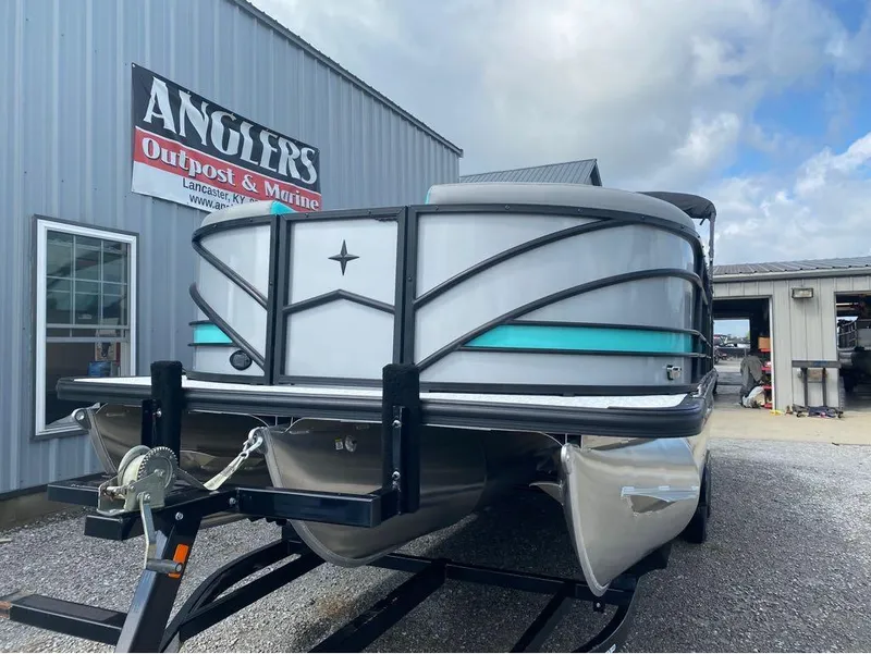 Slide: The Image of 2025 Berkshire 25 SB2 STS pontoon boat at Anglers Outpost & Marine dealership. - 6