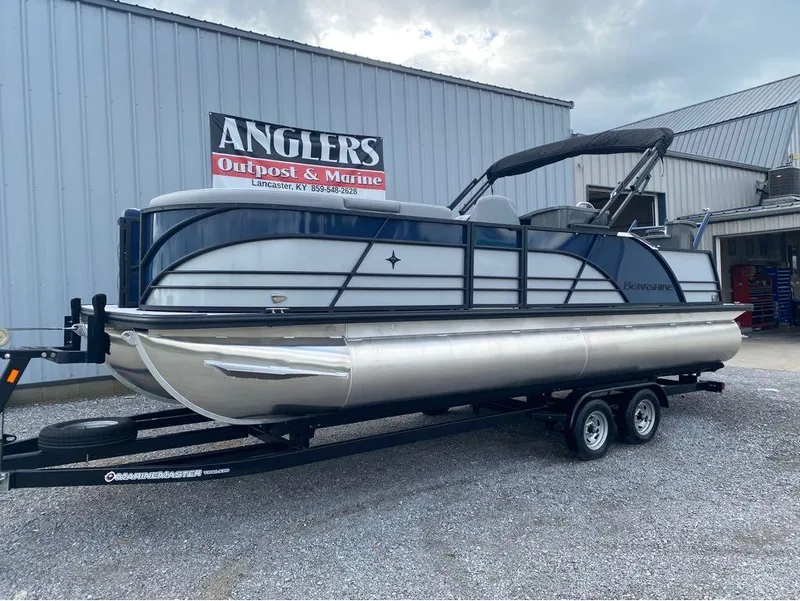 Slide: The Image of 2025 Berkshire 23E STS pontoon boat on trailer at Anglers Outpost & Marine. - 19