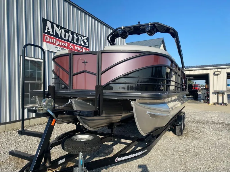 Slide: The Image of 2025 Berkshire 23UL STS pontoon boat on trailer at Angler's Outpost & Marine. - 10