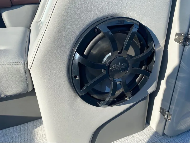Slide: The Image of Speaker on 2025 Berkshire 23UL STS boat, featuring sleek design and premium audio. - 2