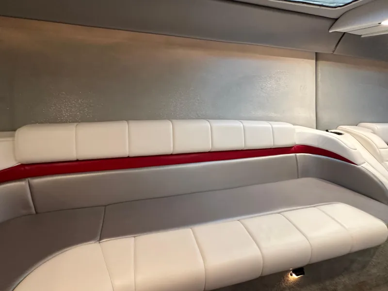 Slide: The Image of 2008 Formula 353 FASTech interior with white and red cushioned seating. - 43