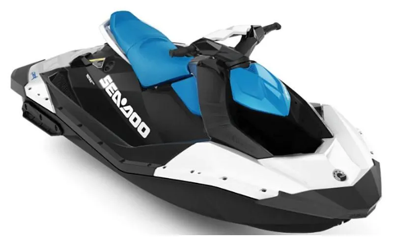 Slide: The Image of 2019 Sea-Doo Spark 2up 900 H.O. ACE jet ski, blue and white design. - 8