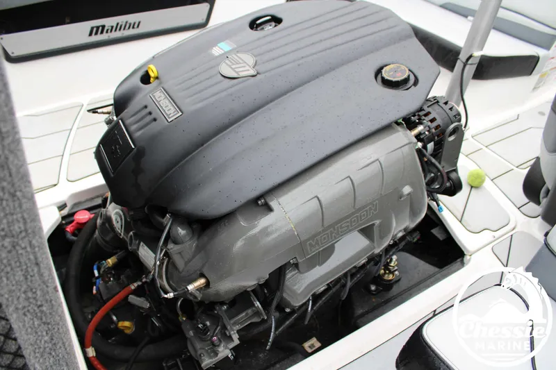 Slide: The Image of 2024 Malibu TXi Mo boat engine, Monsoon model, detailed view. - 14