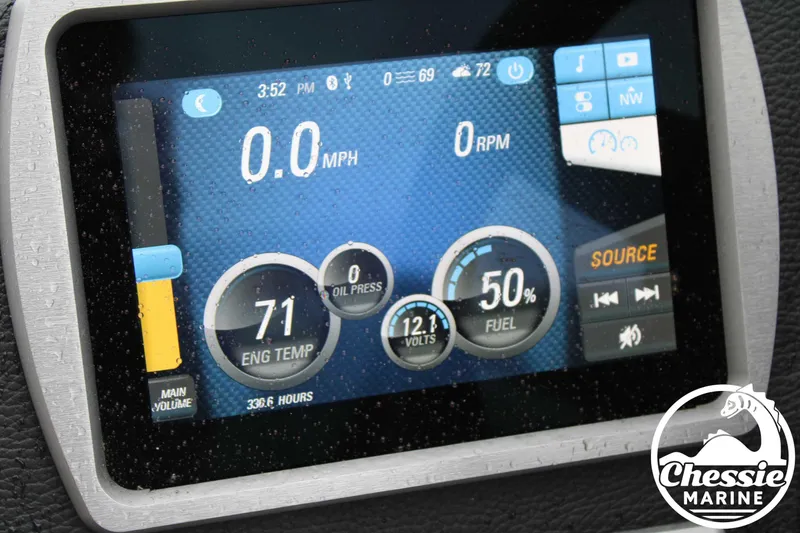 Slide: The Image of 2024 Malibu TXi Mo dashboard display showing speed, engine temperature, and fuel level. - 20