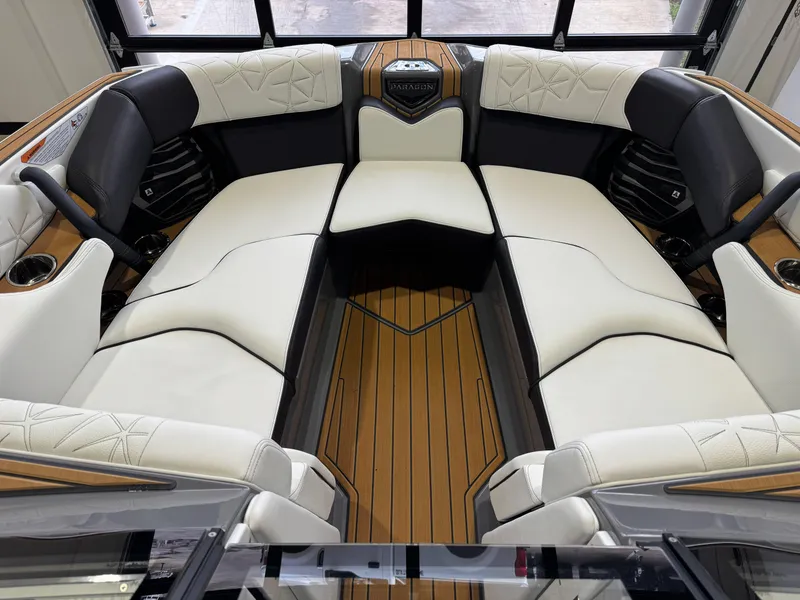 Slide: The Image of Luxurious interior of 2023 Nautique Super Air Nautique G23 Paragon boat with elegant seating. - 20