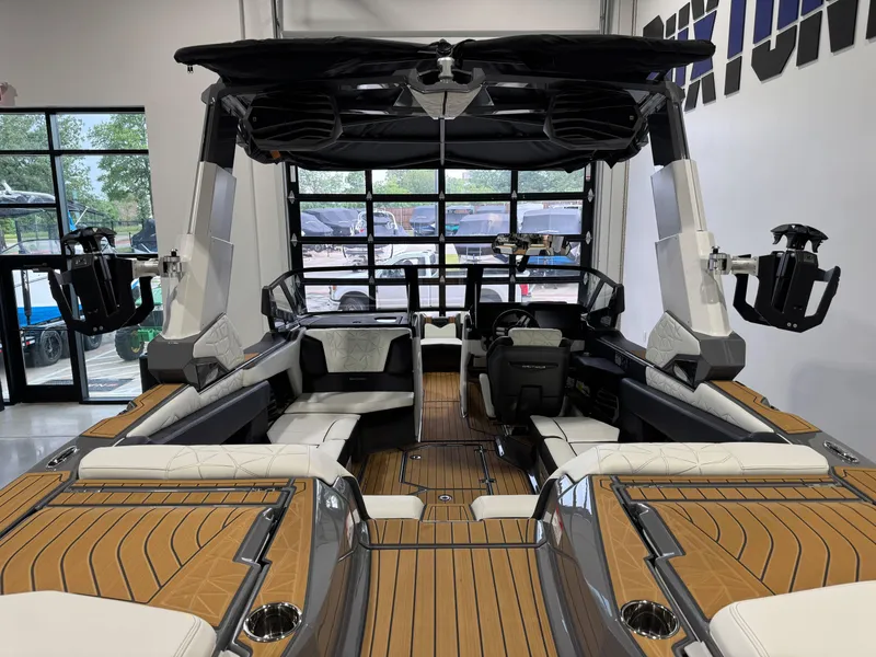 Slide: The Image of 2023 Nautique Super Air Nautique G23 Paragon interior with luxury seating and advanced features. - 9