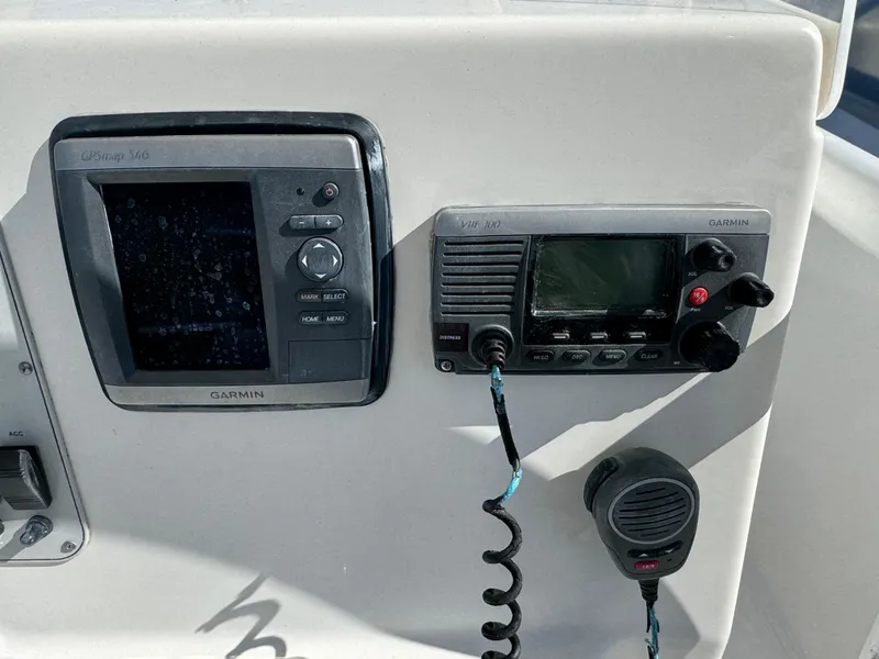 Slide: The Image of Garmin marine electronics on 2011 Tidewater 230 boat dashboard. - 10