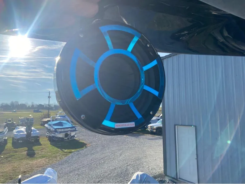 Slide: The Image of Outdoor view of a 2024 Trifecta 23 RFS 3.0 boat speaker in sunlight. - 12