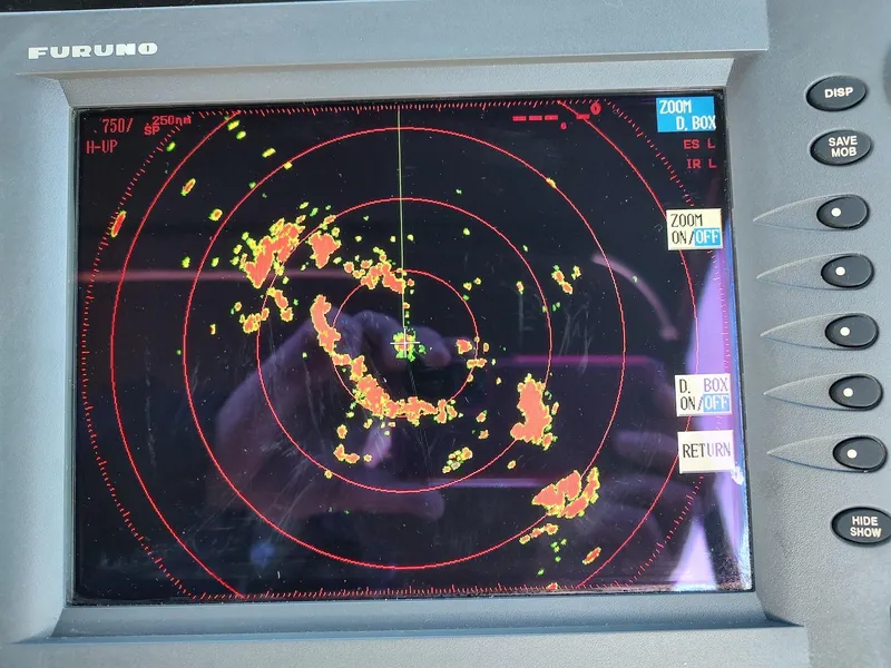 Slide: The Image of Radar display on a 1994 Tiara Yachts 3100 Open, showing navigation data. - 8