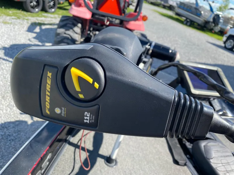 Slide: The Image of Trolling motor control on 2017 Ranger Z520C Comanche boat, featuring Fortrex 112. - 14