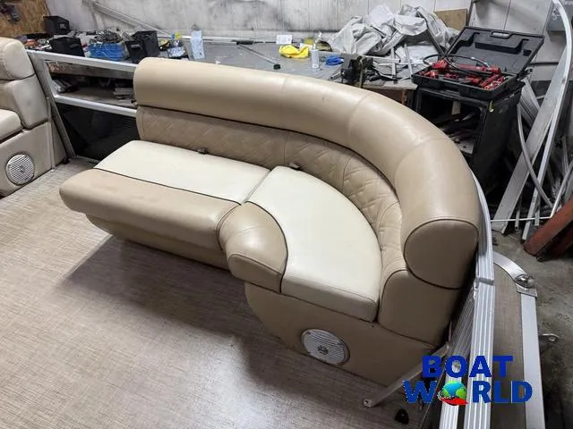 Slide: The Image of Beige leather seating on 2019 Montego Bay 8518 Cruise boat, indoor setting. - 5