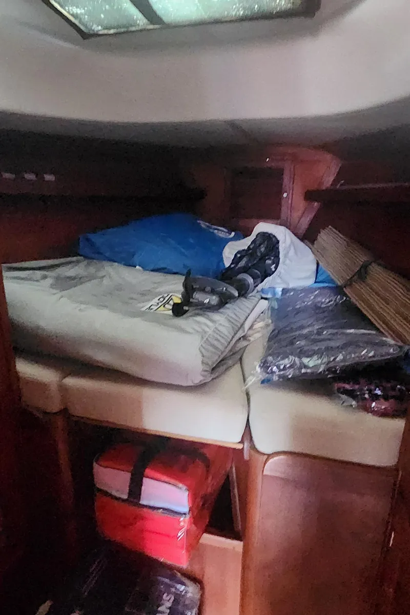Slide: The Image of Interior cabin of 1982 Tartan 37 sailboat with storage and equipment. - 33