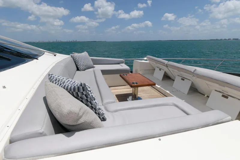 Slide: The Image of Luxurious seating on 2013 Azimut 84 Flybridge Motor Yacht with ocean view. - 19