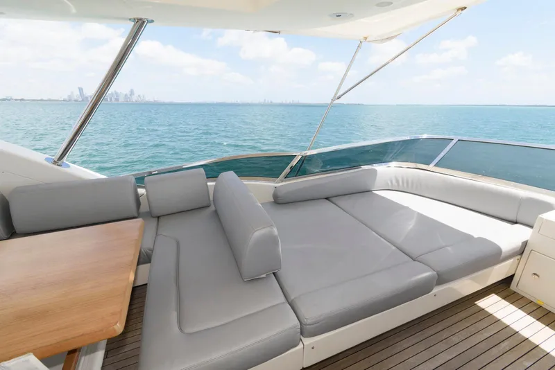 Slide: The Image of Luxurious seating area on 2013 Azimut 84 Flybridge Motor Yacht with ocean view. - 25