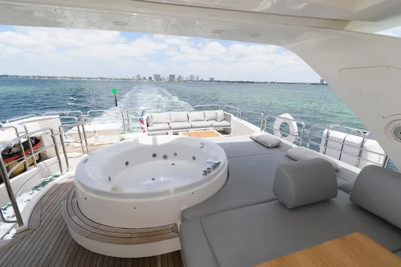 Slide: The Image of Luxurious 2013 Azimut 84 Flybridge Motor Yacht with jacuzzi and ocean view. - 36