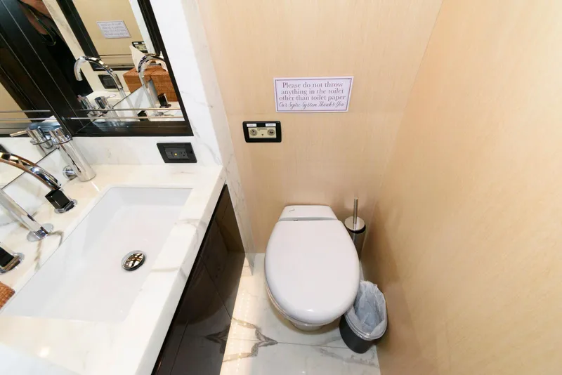 Slide: The Image of Luxurious bathroom on 2013 Azimut 84 Flybridge Motor Yacht with modern fixtures. - 53