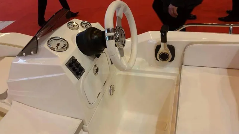 Slide: The Image of Steering console of 2025 Zar Formenti ZF-0 boat with gauges and controls. - 9