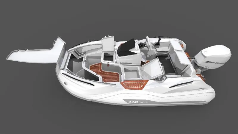 Slide: The Image of 2025 Zar Formenti ZF-1 boat, top view, sleek design, open deck, modern features. - 19