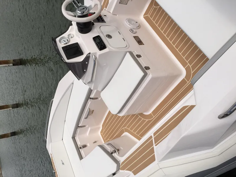 Slide: The Image of 2025 Zar Formenti ZF-5 boat interior with sleek design and modern controls. - 11