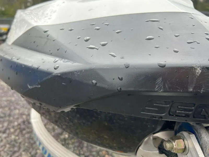 Slide: The Image of Close-up of a 2012 Sea-Doo GTX 155 with water droplets on the surface. - 16
