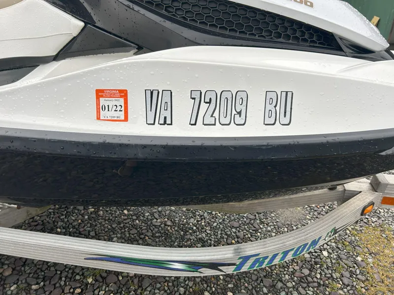 Slide: The Image of 2012 Sea-Doo GTX 155 with Virginia registration VA 7209 BU on a Triton trailer. - 21