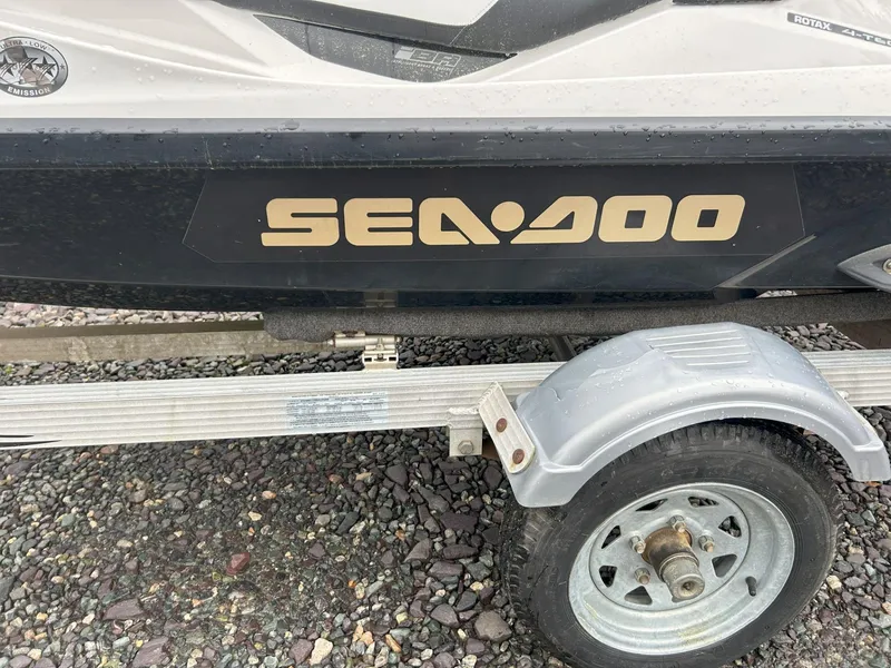 Slide: The Image of 2012 Sea-Doo GTX 155 on trailer, showcasing logo and design details. - 7