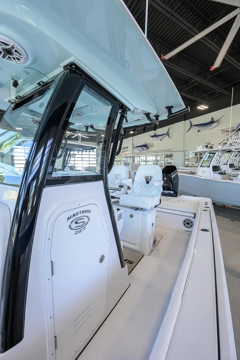 Slide: The Image of 2025 Sportsman Masters 267 Bay Boat interior with sleek design and modern features. - 33